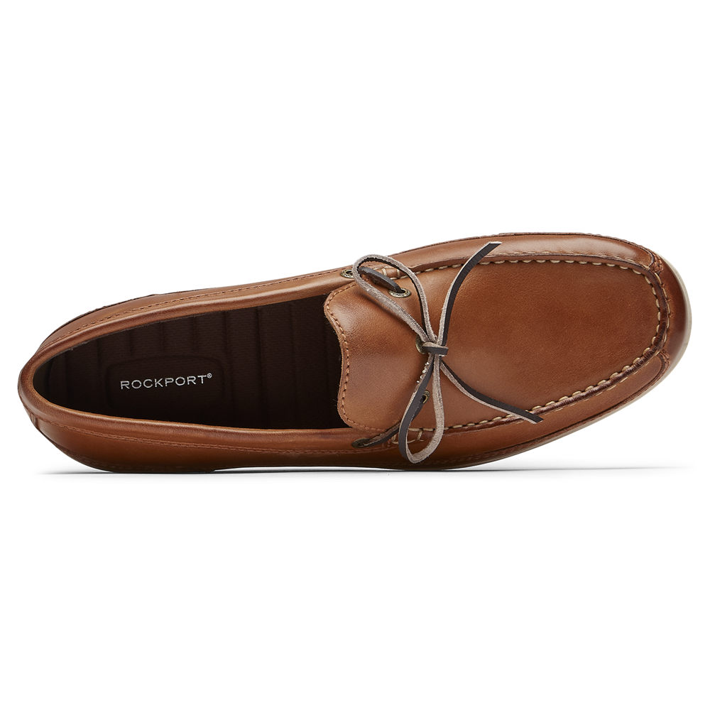 Mocasines Rockport Hombre Mexico - Malcom Tie Marrom - KANUF3267